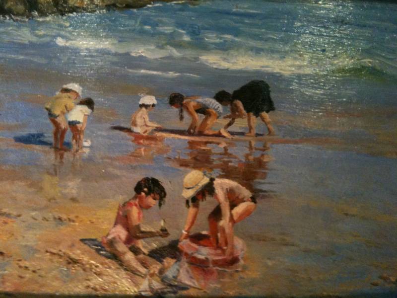 la plage Expressive and gestural Painting Hubert LAUDE - Subjektiv.art