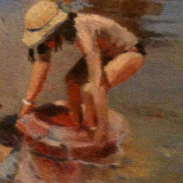 la plage Expressive and gestural Painting Hubert LAUDE - Subjektiv.art