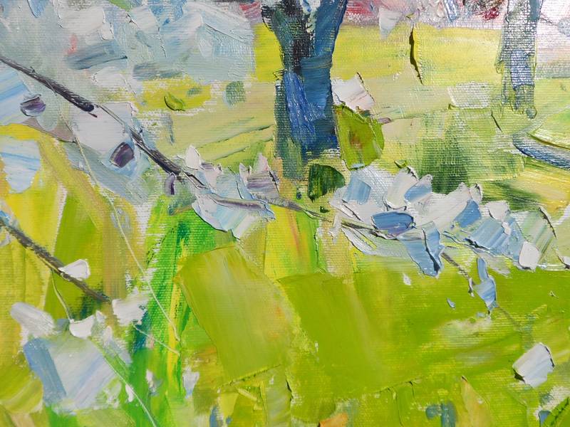 Spring garden Expressive and gestural Painting Yehor Dulin - Subjektiv.art