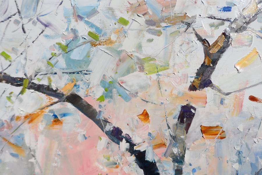 Spring garden Expressive and gestural Painting Yehor Dulin - Subjektiv.art