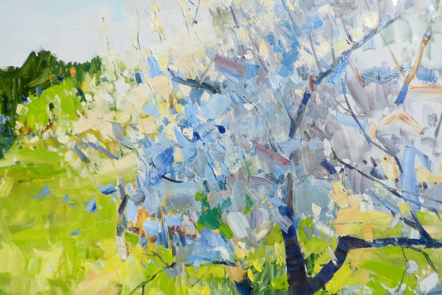 Summer garden Expressive and gestural Painting Yehor Dulin - Subjektiv.art