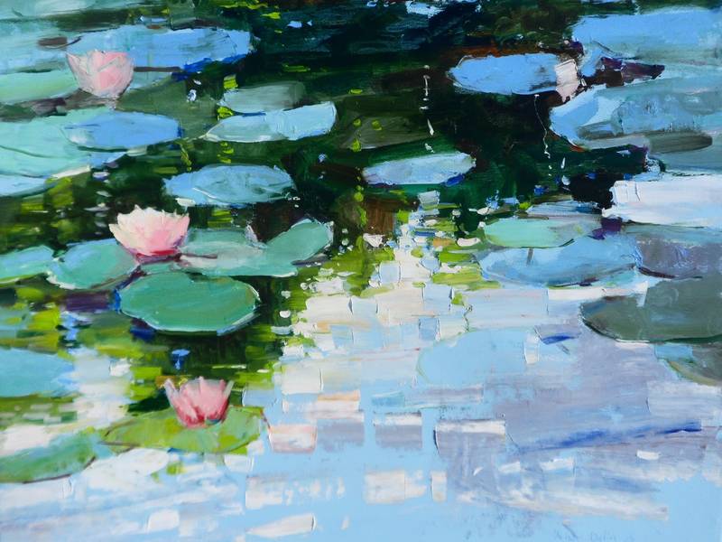 Water lilies Impressionistic Painting Yehor Dulin - Subjektiv.art