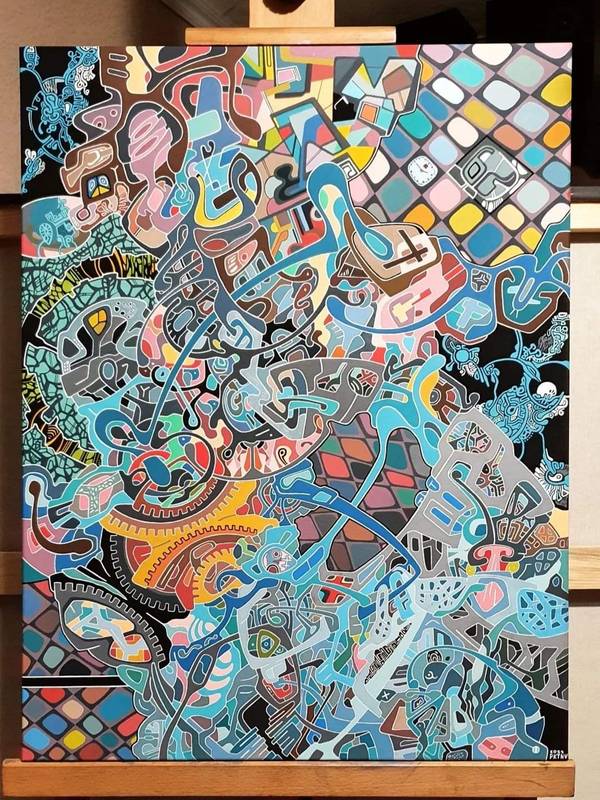 Stopped time Abstract Painting Eugene Pokutnev - Subjektiv.art