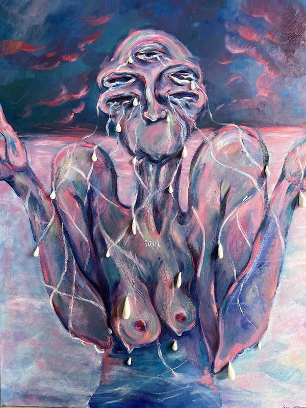 Tears run through my veins Collage Painting Inna Alimova - Subjektiv.art