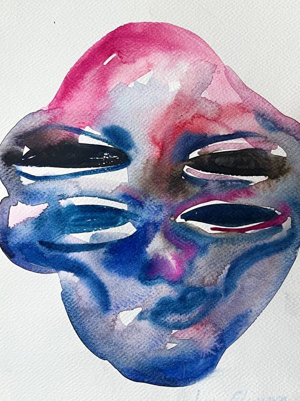 Pink face Expressive and gestural Painting Inna Alimova - Subjektiv.art
