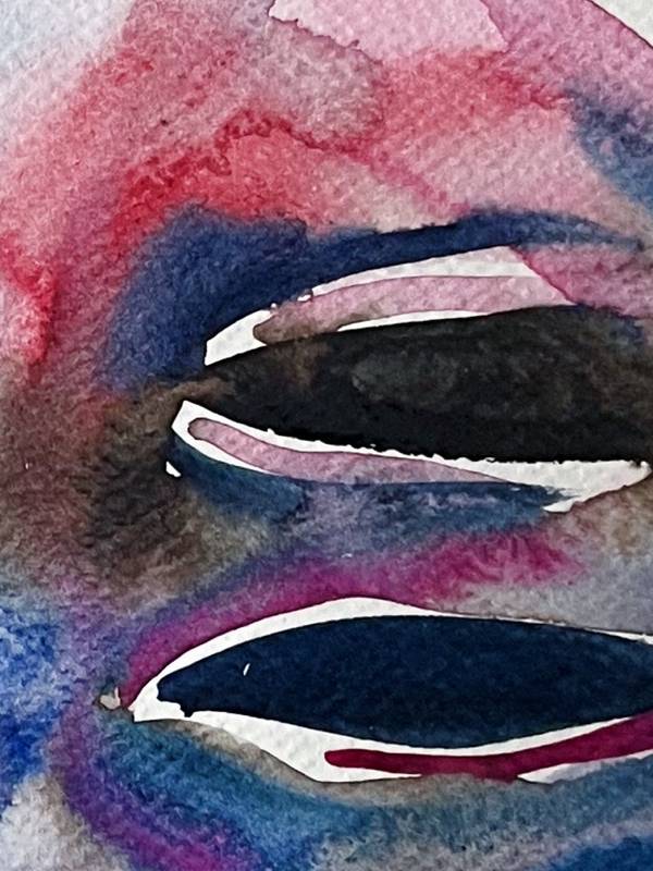 Pink face Expressive and gestural Painting Inna Alimova - Subjektiv.art