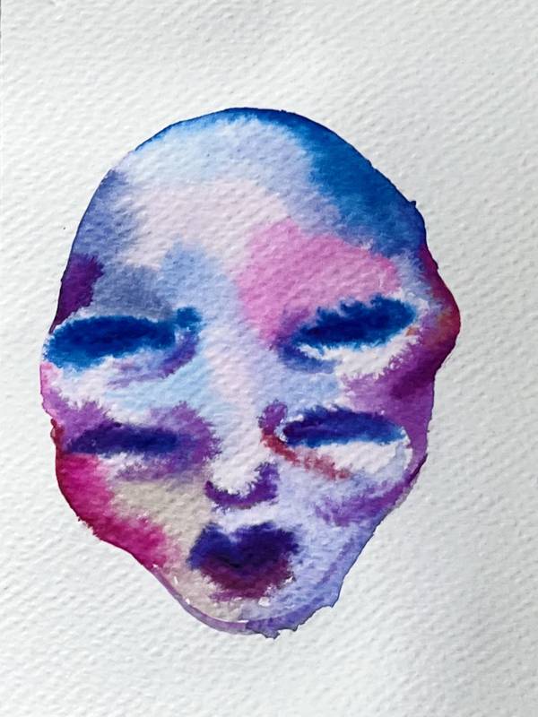 Two faces Expressive and gestural Painting Inna Alimova - Subjektiv.art