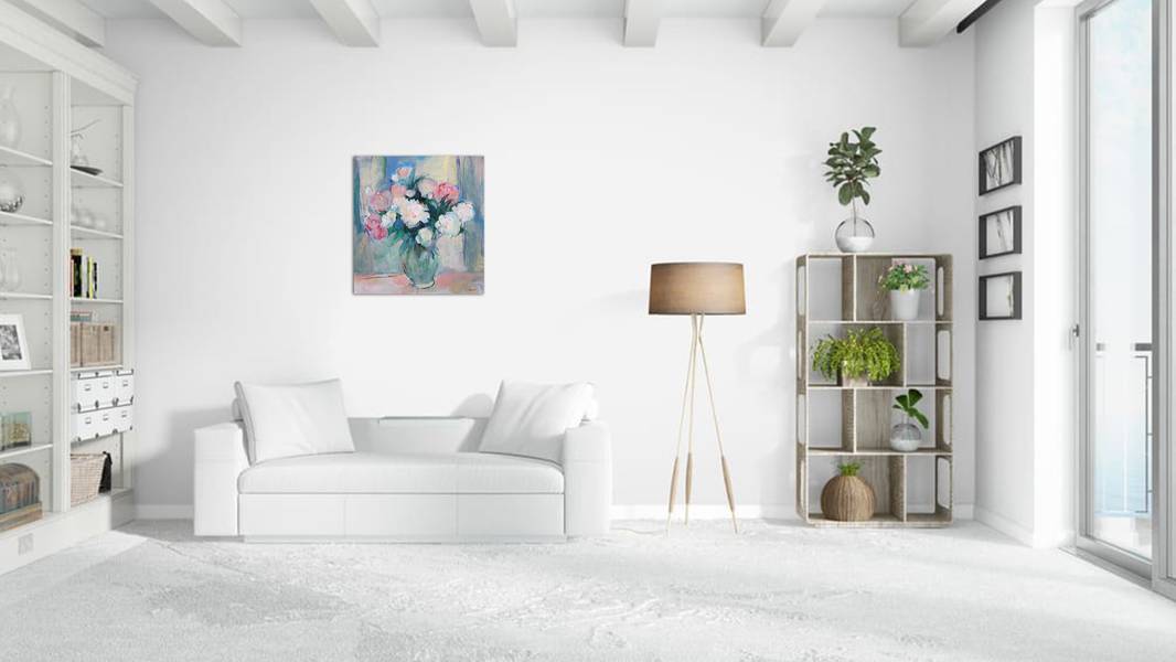 Still life with peonies Impressionistic Painting Artem Andreichuk - Subjektiv.art