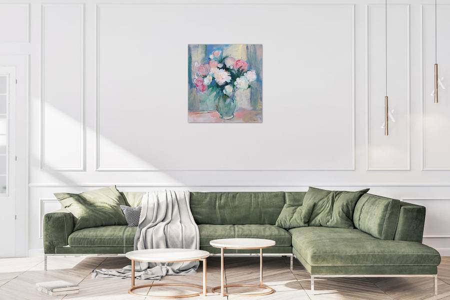Still life with peonies Impressionistic Painting Artem Andreichuk - Subjektiv.art
