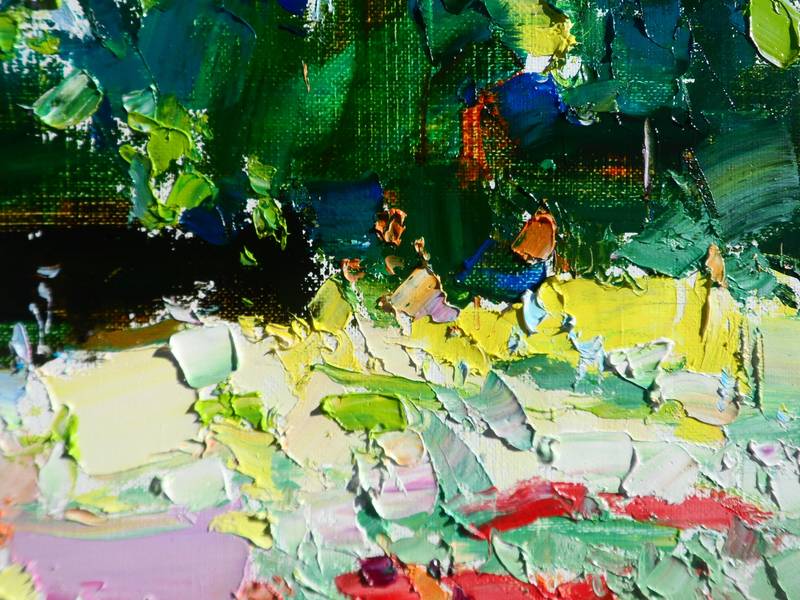 Chrysanthemum garden Expressive and gestural Painting Yehor Dulin - Subjektiv.art
