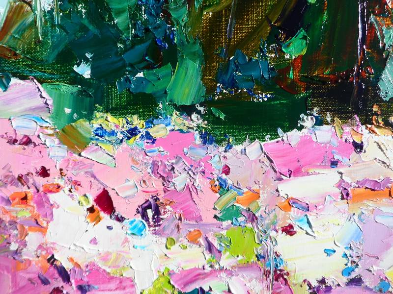 Chrysanthemum garden Expressive and gestural Painting Yehor Dulin - Subjektiv.art
