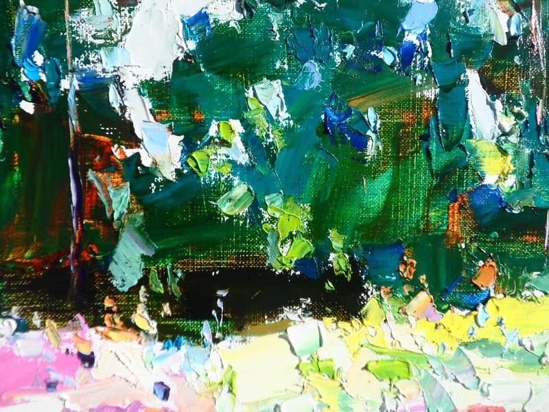Chrysanthemum garden Expressive and gestural Painting Yehor Dulin - Subjektiv.art