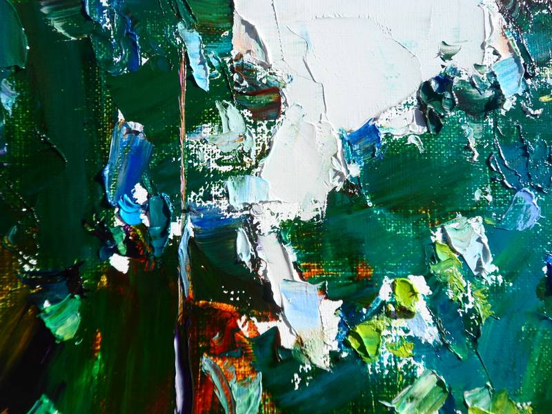 Chrysanthemum garden Expressive and gestural Painting Yehor Dulin - Subjektiv.art