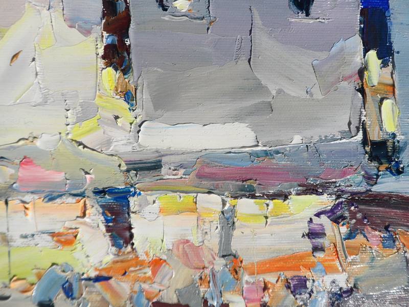 Evening cafe Expressive and gestural Painting Yehor Dulin - Subjektiv.art