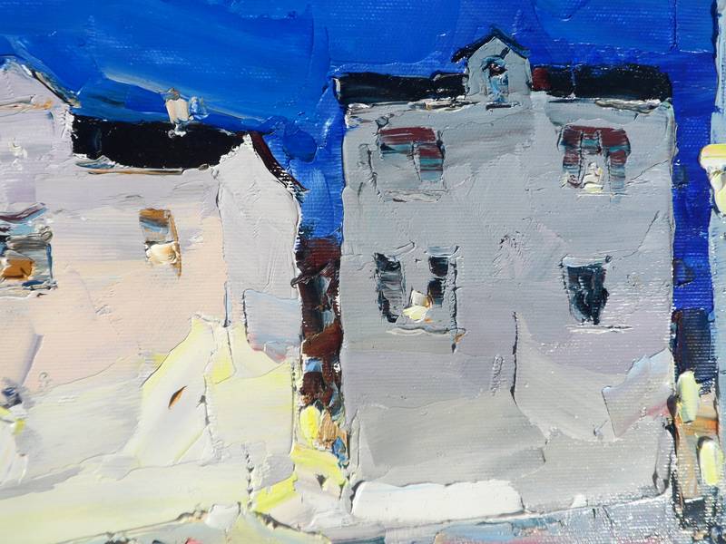 Evening cafe Expressive and gestural Painting Yehor Dulin - Subjektiv.art
