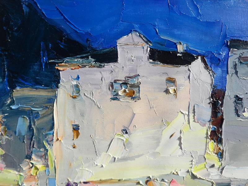 Evening cafe Expressive and gestural Painting Yehor Dulin - Subjektiv.art