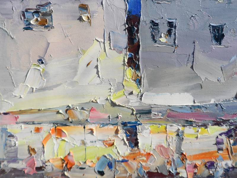 Evening cafe Expressive and gestural Painting Yehor Dulin - Subjektiv.art