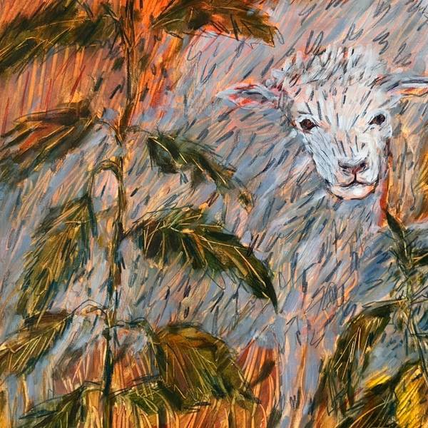 Sheep I Naive Painting Solomiia Ortynska - Subjektiv.art