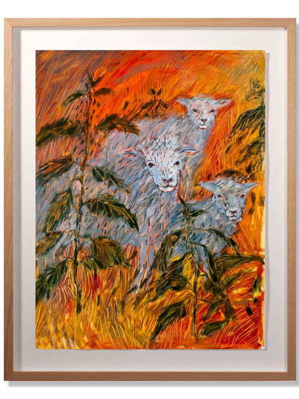 Sheep I Naive Painting Solomiia Ortynska - Subjektiv.art