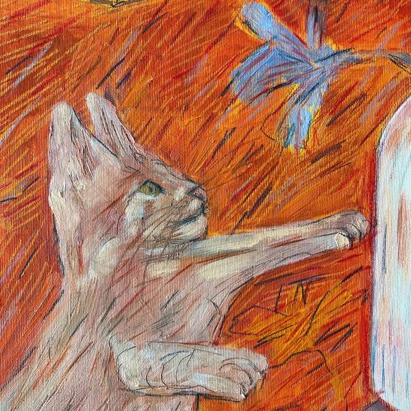 Cats Naive Painting Solomiia Ortynska - Subjektiv.art