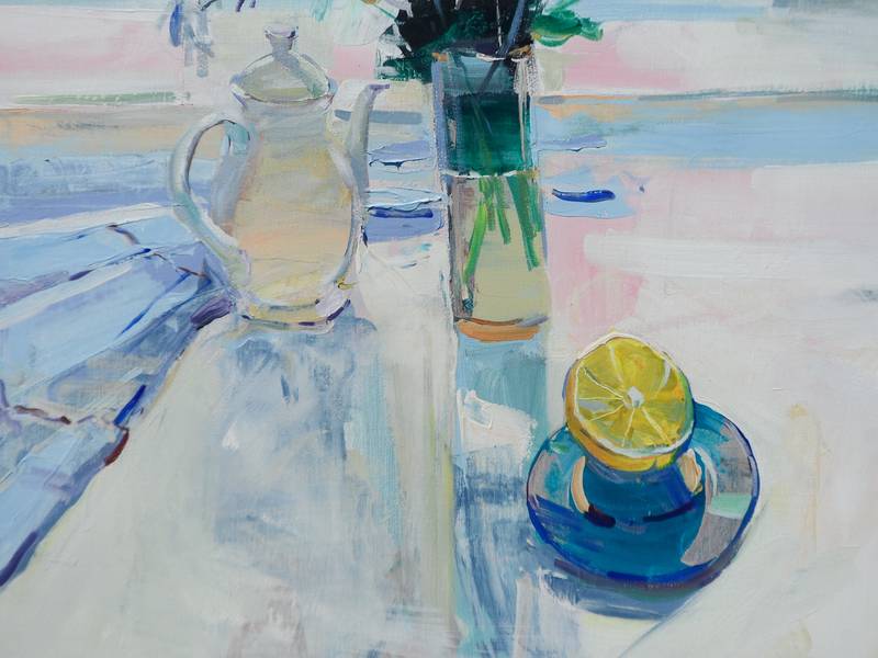 Morning coffee Expressive and gestural Painting Yehor Dulin - Subjektiv.art