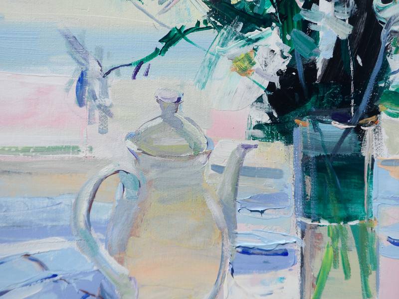 Morning coffee Expressive and gestural Painting Yehor Dulin - Subjektiv.art