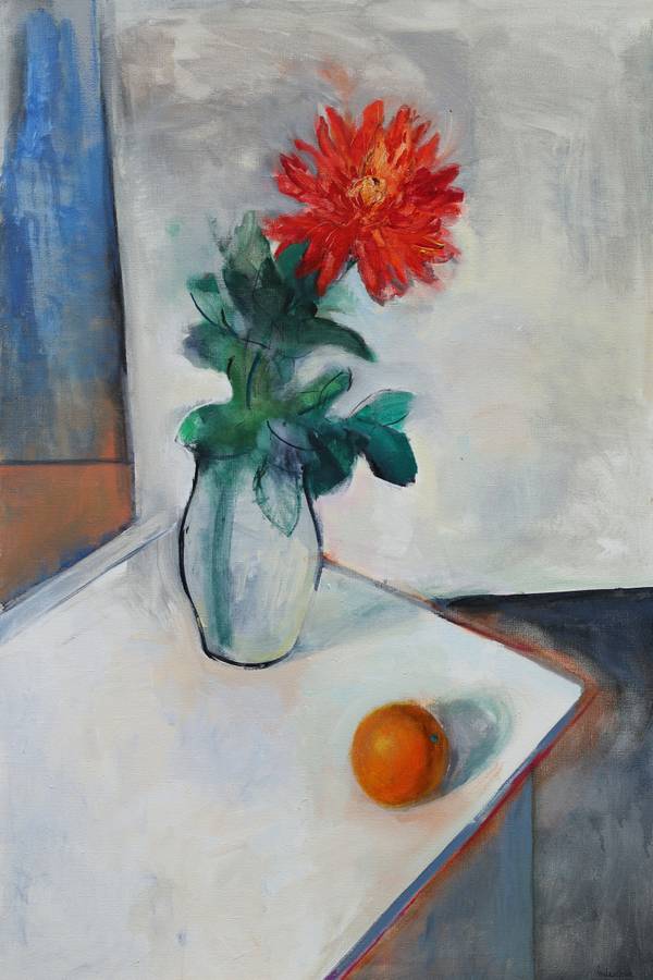 Red flower and orange   - Subjektiv.art