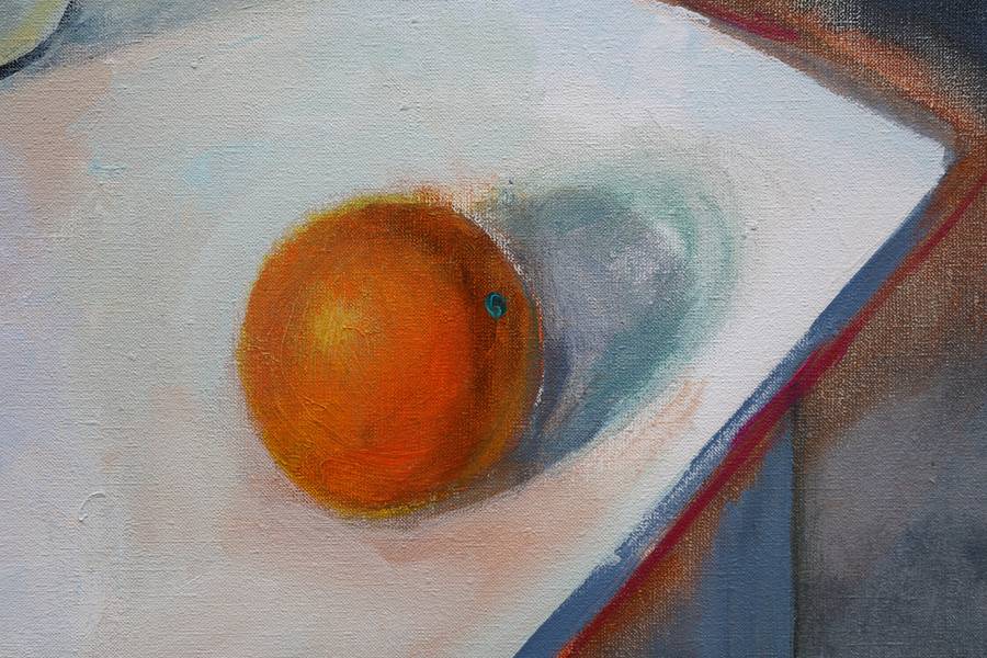 Red flower and orange Impressionistic Painting Artem Andreichuk - Subjektiv.art