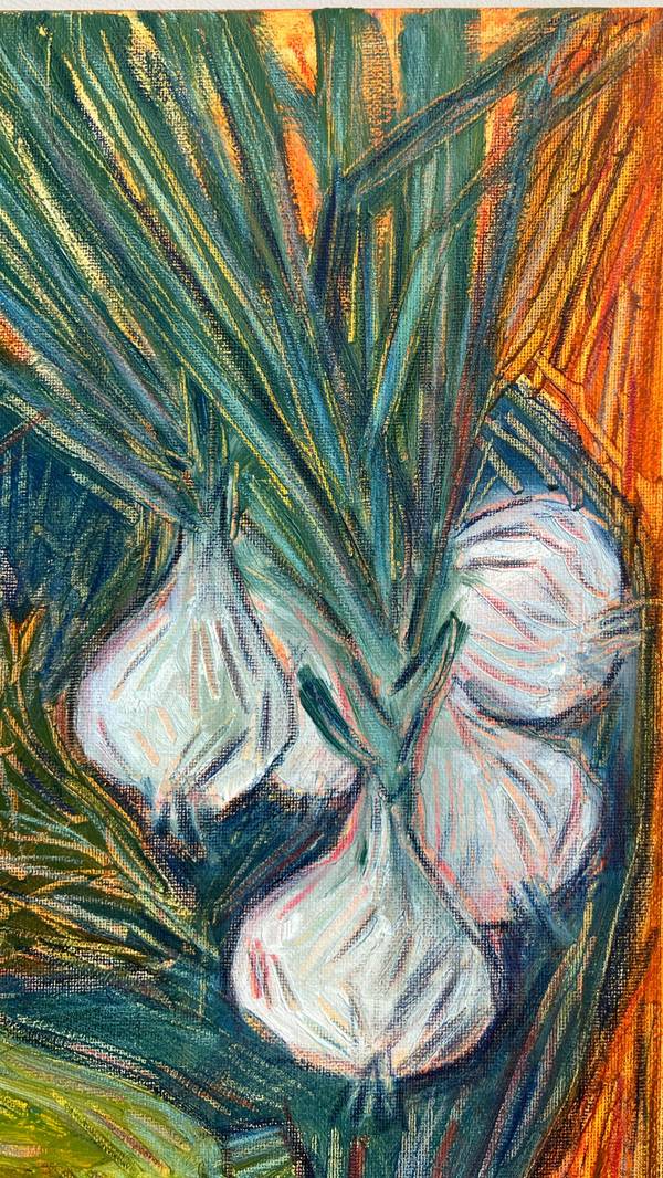 onion Naive Painting Solomiia Ortynska - Subjektiv.art