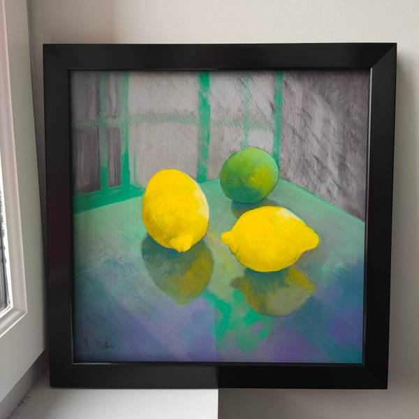 Trois citrons Fine Art Drawing Agnes Tiollier - Subjektiv.art