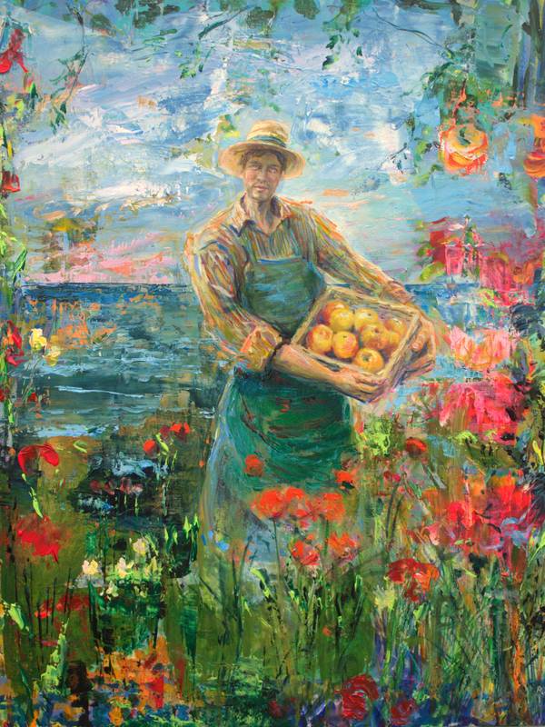 Nancy avait perçu chez Marco, son jardinier, un regard blessé par les yeux des femmes. Elle avait tenté de saisir ce bleu mélancolique, celui de l'azur d'octobre, inappropriable. Fine Art Painting francois page - Subjektiv.art