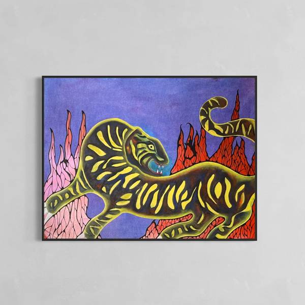 Oil Tiger Painting Joao Batarda - Subjektiv.art