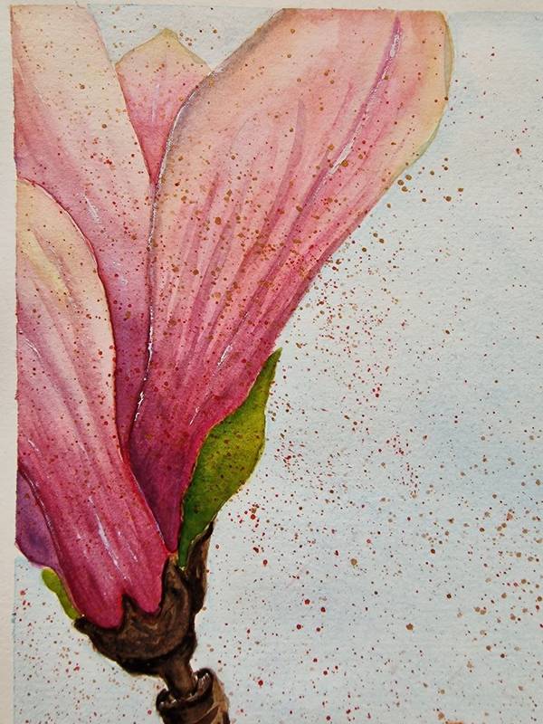 Happy Magnolia Organic Painting Olena Yemelianova - Subjektiv.art