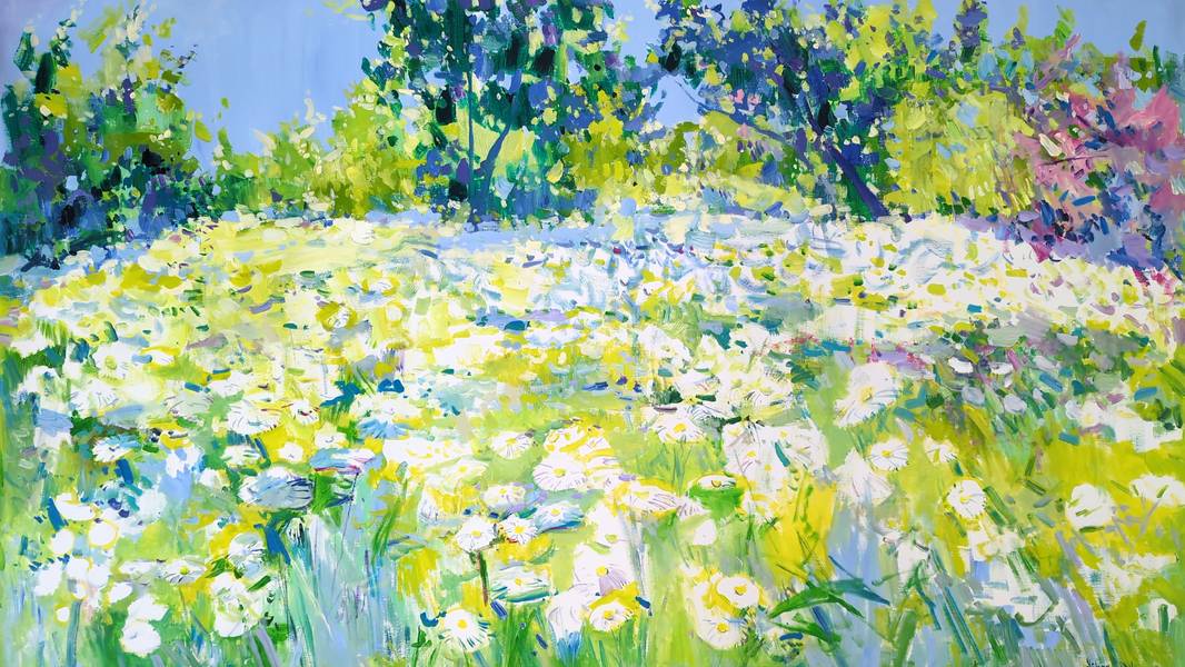 " Daisies Flowers of childhood " Fine Art Painting Yehor Dulin - Subjektiv.art