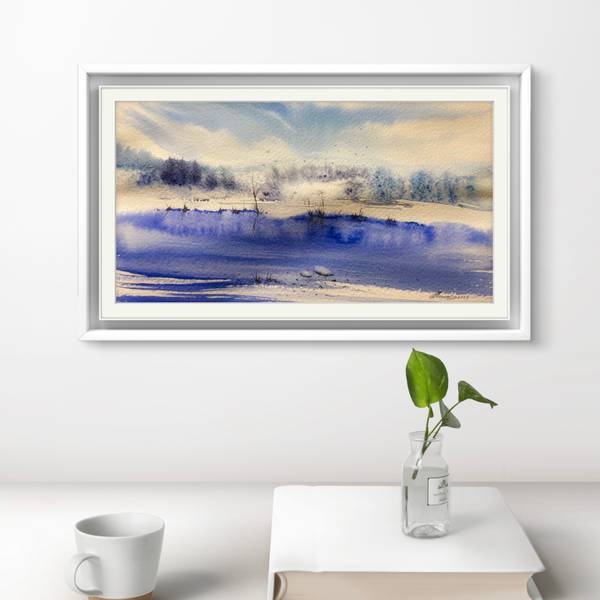 Winter Landscape Fine Art Painting Tatiana Mereacre - Subjektiv.art