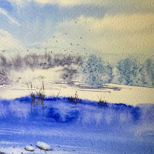 Winter Landscape Fine Art Painting Tatiana Mereacre - Subjektiv.art