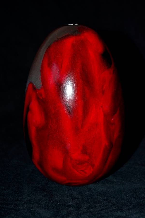 Shell Shape in Red Surrealistic Painting Yuliia Holub - Subjektiv.art