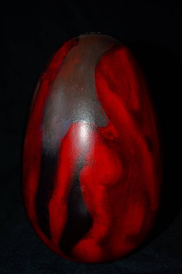 Shell Shape in Red Surrealistic Painting Yuliia Holub - Subjektiv.art