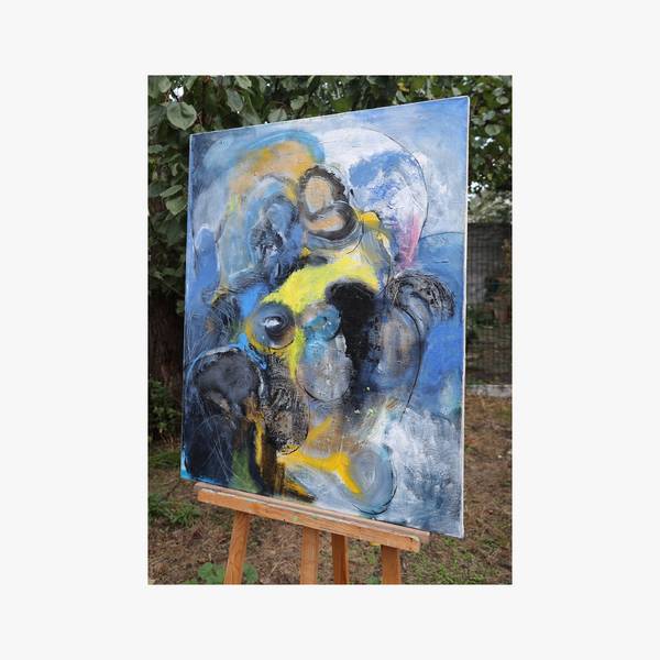 black blue and yellow Abstract Painting Artem Andreichuk - Subjektiv.art