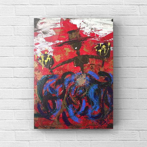 Fertility Goddess Modern Painting Sandra Bertalanffy - Subjektiv.art