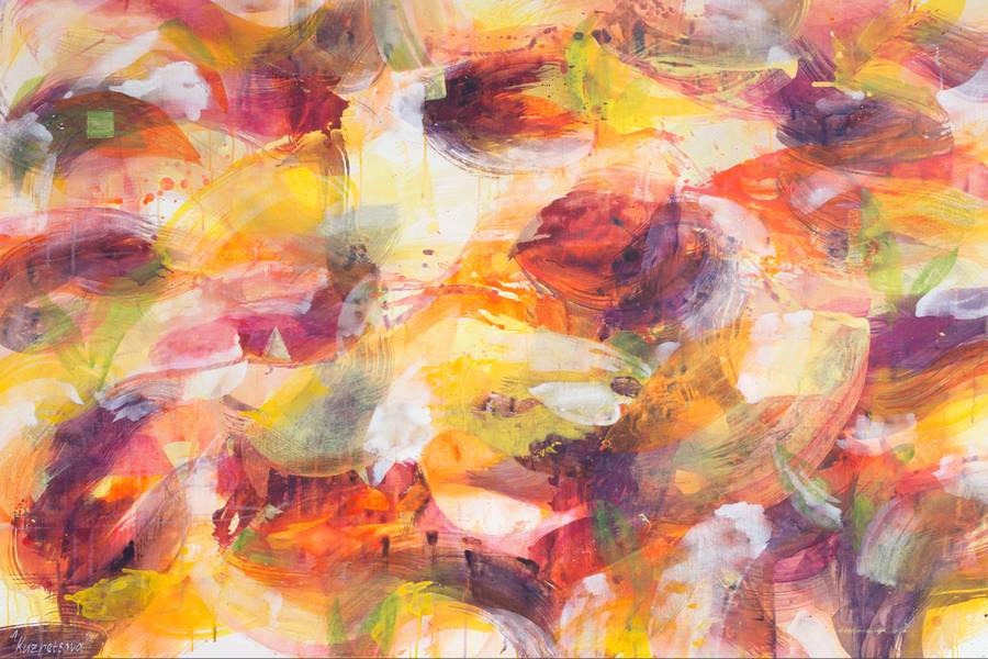 First in the Spring Abstract Painting Alena Kuznetsova - Subjektiv.art