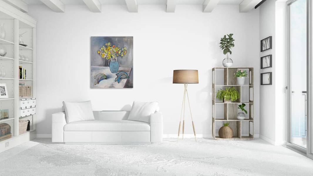 Daffodils and bananas Fine Art Painting Artem Andreichuk - Subjektiv.art