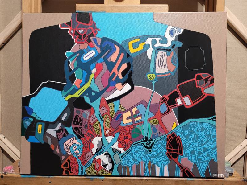 The rider Modern Painting Eugene Pokutnev - Subjektiv.art