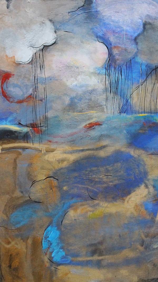 Landscape with Lake and Clouds Abstract Painting Artem Andreichuk - Subjektiv.art