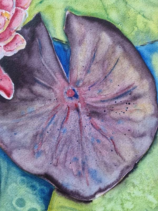 Water lily Expressive and gestural Painting Olena Yemelianova - Subjektiv.art