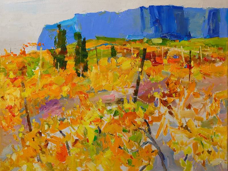 Vineyards in the mountains Fine Art Painting Yehor Dulin - Subjektiv.art