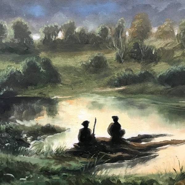 Les pèlerins Surrealistic Painting Li B Edmond - Subjektiv.art