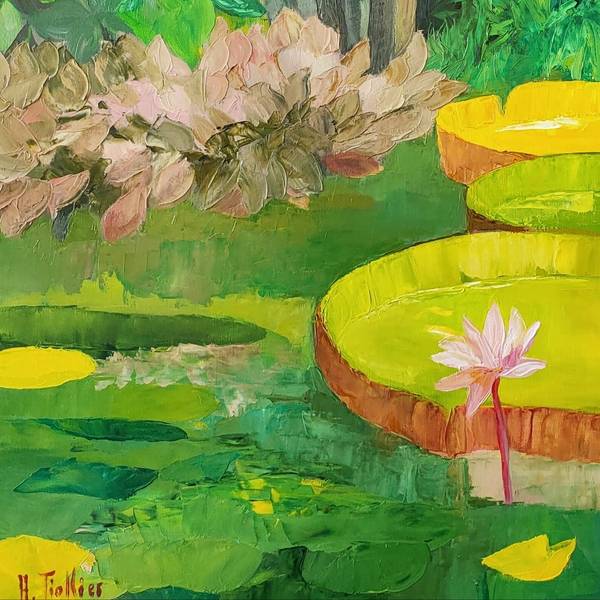 Le bassin exotique Impressionistic Painting Agnes Tiollier - Subjektiv.art
