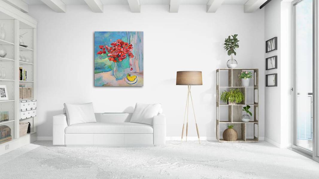 Poppies with bananas Fine Art Painting Artem Andreichuk - Subjektiv.art