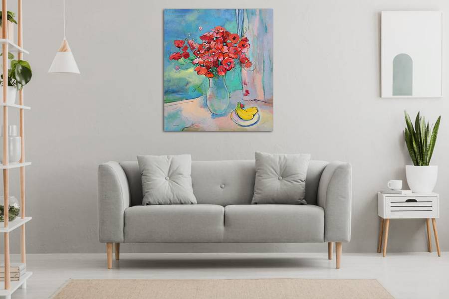 Poppies with bananas Fine Art Painting Artem Andreichuk - Subjektiv.art